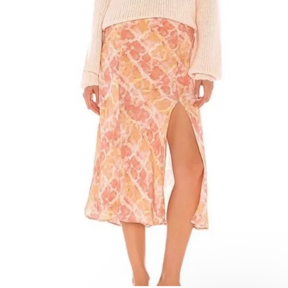 H21 Lovers‎ And Friends Skirt Orange Maxi Long Animal Print Summer Holiday